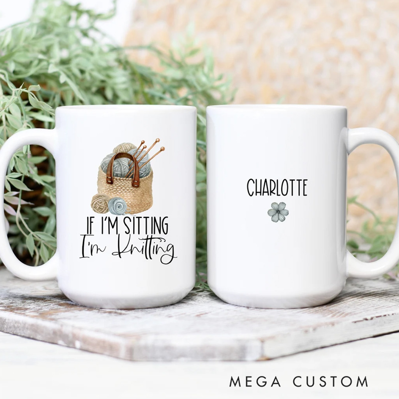 Personalized Knitting Coffee Mug Gifts for Knitting Lovers