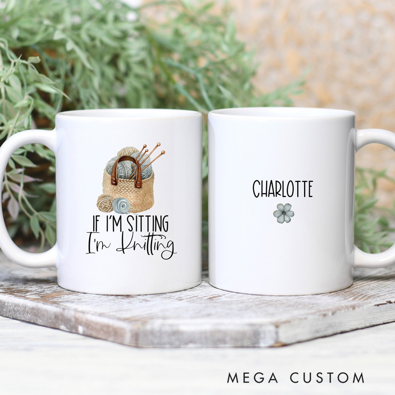 Personalized Knitting Coffee Mug Gifts for Knitting Lovers