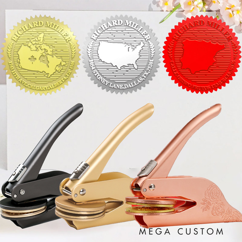 Personalized Country Map House Village Embosser Ex Libris Envelope Book Embossing Stamp Creative Souvenir Gift for Friend Family Backpacker Traveler