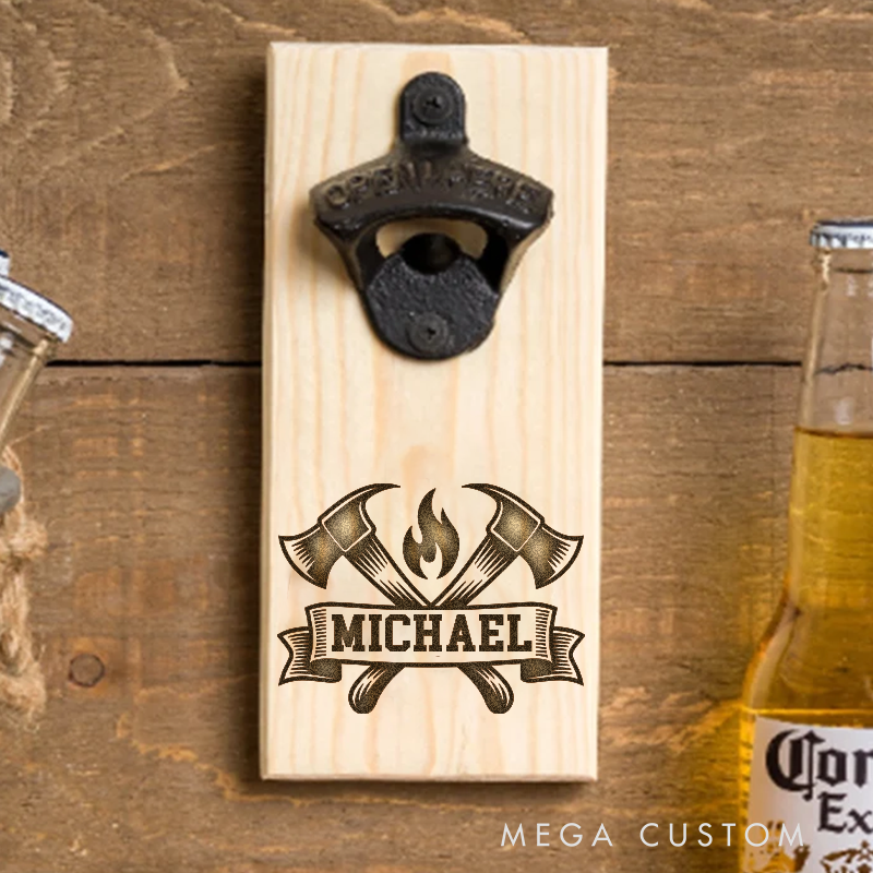 Personalized Firefighter Bottle Opener Custom Fireman Gift Fireman Gift for Dad