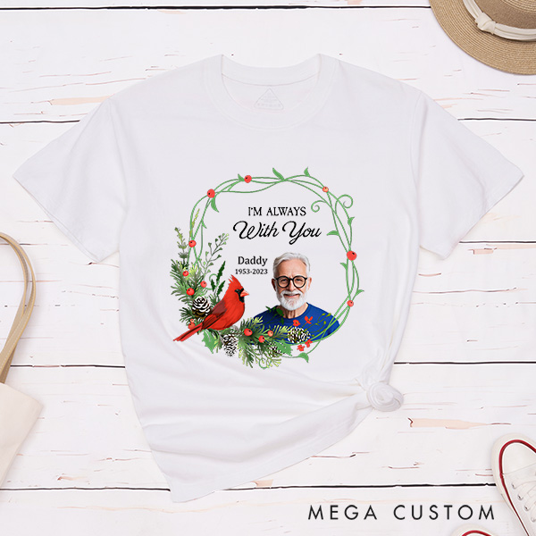 Personalized Memorial Photo Shirt Custom Remembrance T-Shirt in Loving Memory Tee Funeral Shirt with Picture