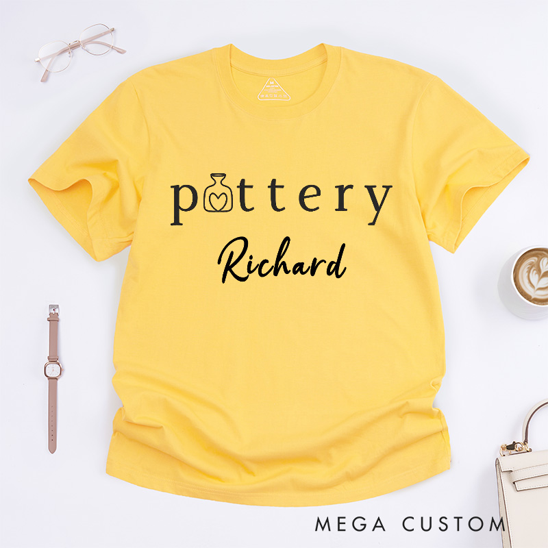 Personalized Pottery Lover T-Shirts Ceramics Artist Gift Birthday Gift with Name Monogrammed