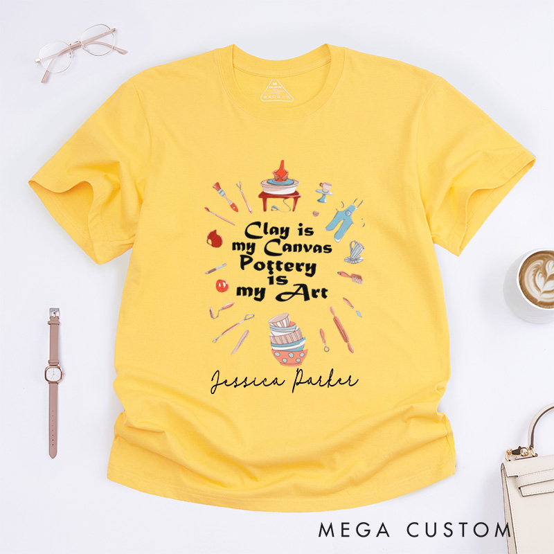 Personalized Pottery Art Classic T-Shirts Pottery Lover Funny Clay Cute T-Shirt Ceramic Maker Gift