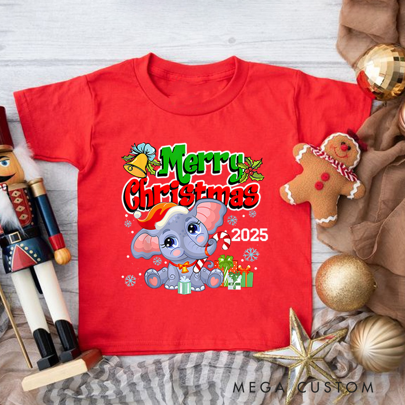 Personalized Festive Snowman with Colorful Christmas Gifts Christmas Kids T-Shirt