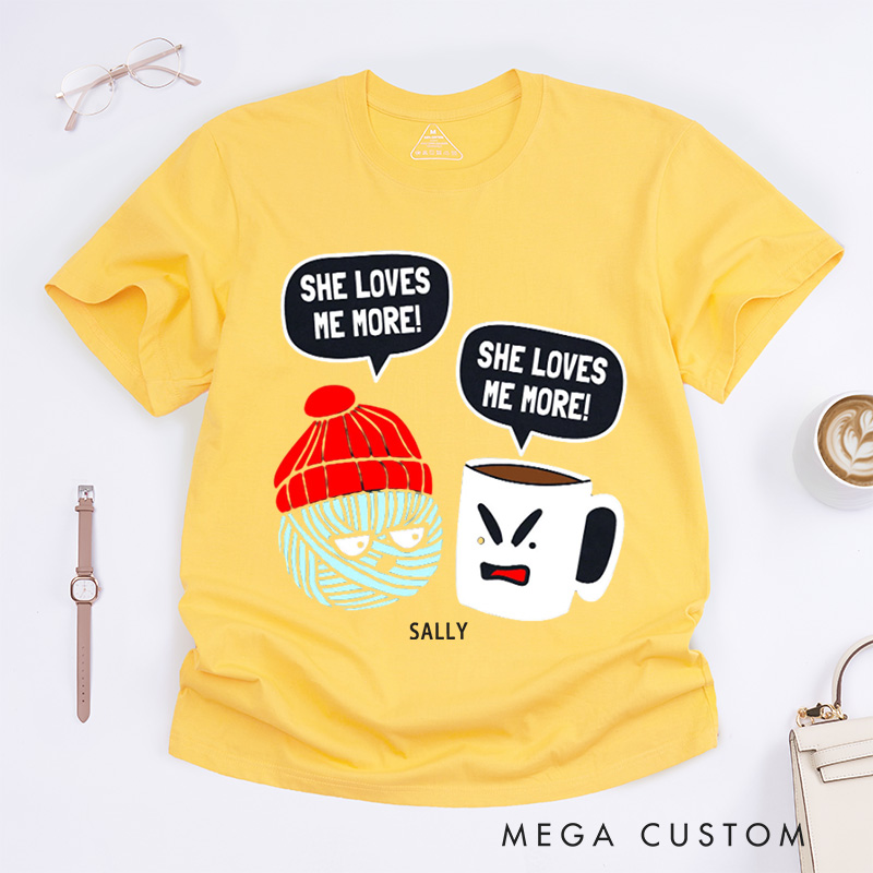 Personalized Crochet And Coffee Funny Coffee Classic T-Shirts Coffee Lover Shirt Coffee Pun Funny Yarn Funny Crochet Shirt Funny Knitting Shirt Yarn Shirt