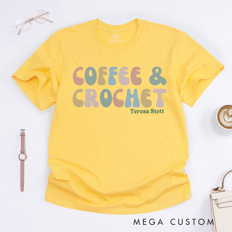 Personalized Crochet Comfort Colors Classic T-Shirts Crochet Lover Gift Crocheting Apparel Sewing Shirt  Knitting Shirt Gift for Crochet Lover Crocheting