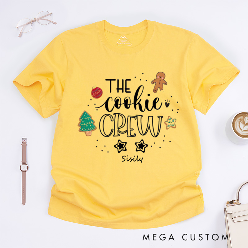 Personalized The Cookie Crew Classic T-Shirts Christmas Shirt Cookie Lover Cookie Shirts Christmas Baking Shirt Cookie Baking Crew Matching Family Shirts