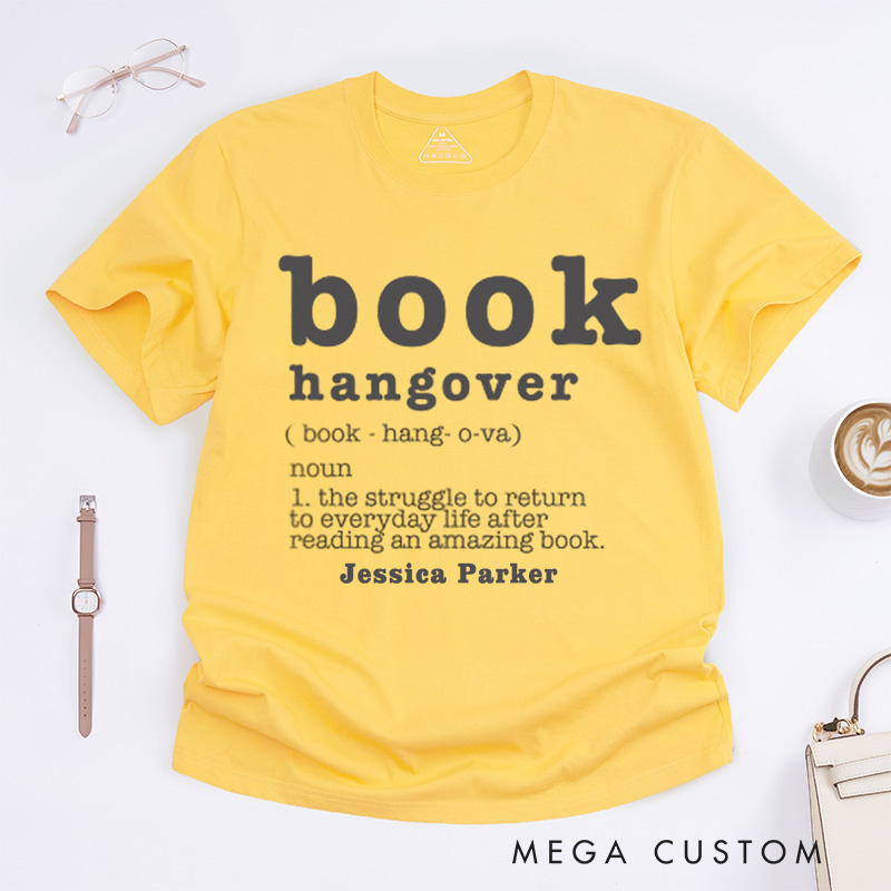 Personalized Book Hangover Classic T-Shirts Book Lover Gift Reading Shirt Book Lover Gifts Bookworm Gift Bibliophile Shirt Reader Shirt