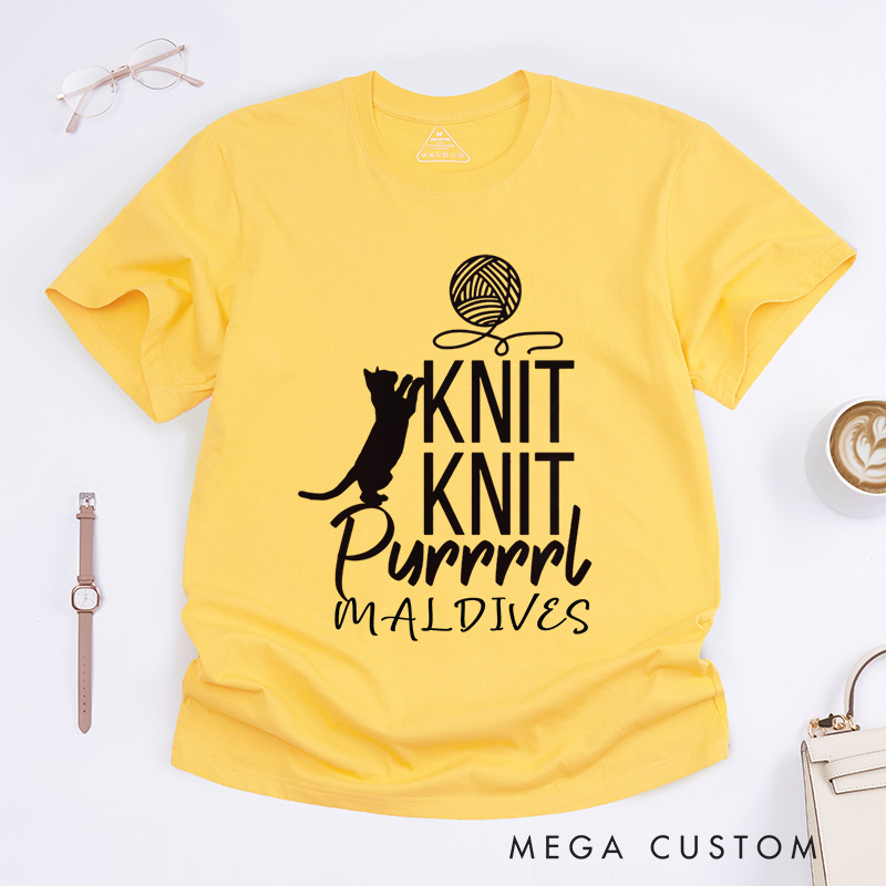 Personalized Cat Lover Classic T-Shirts Funny Crocheting Shirt