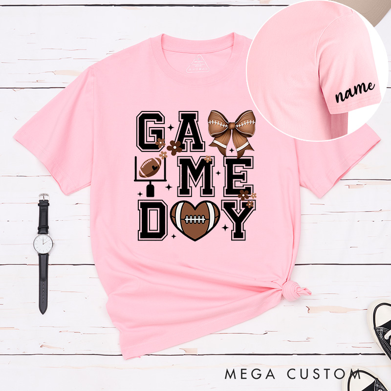 Personalized American Football and Rugby Game Day T-Shirts with Featuring Custom Name for Game Day Glam