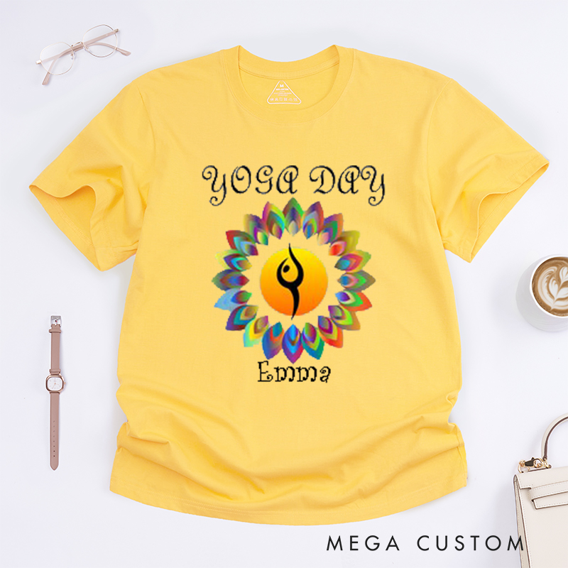 Personalized Yoga T-Shirt Meditation T-shirt Girl Yoga T-Shirt Yoga ustom Tee Yoga Class Shirt Yoga Gifts Yoga Group Shirt