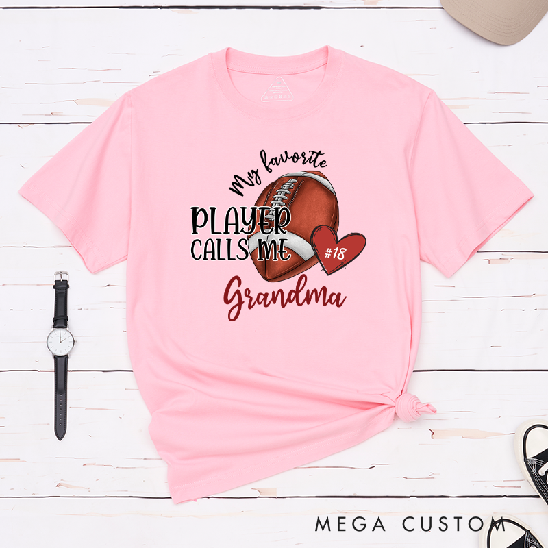Personalized American Football and Rugby  "My Favorite Player" T-Shirts with Custom Number