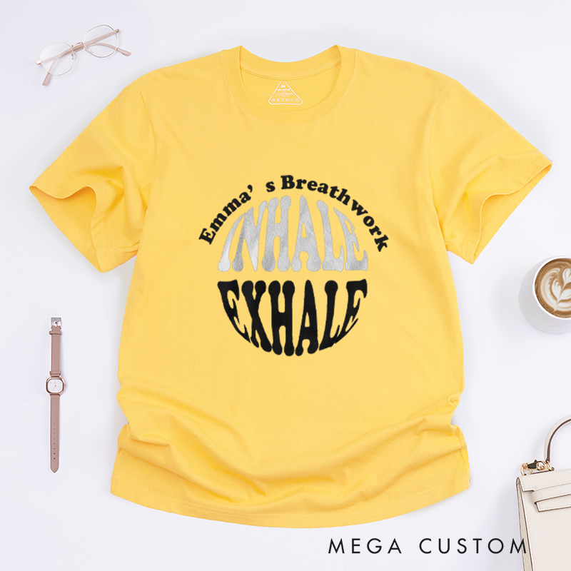 Personalized Inhale Exhale T-Shirt for Yoga Shirt for Relaxing Tshirt for Motivation Gift for Her