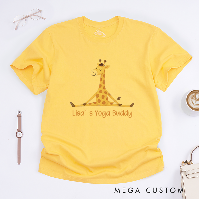Personalized Mini Yogi T-Shirt Meditation T-Shirt Yoga Gift Mindful T-Shirt Yogi Mom T-Shirt Giraffe T-Shirt