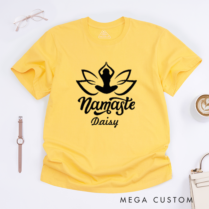 Personalized Yoga Namaste T-Shirt Mandala Yoga Lover T-Shirt Lotu T-Shirt Yoga Pose T-Shirt Meditating Gift T-Shirt