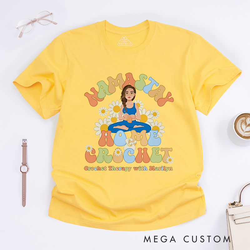 Personalized Namastay Home Yoga T-Shirt Yoga Gift for Mom and Grandma Yoga Lover T-Shirt