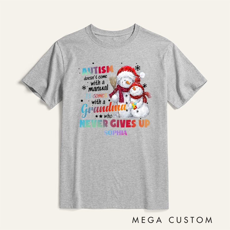 Personalized Autism Doesn't Come With A Manual It Comes With A Grandma T-Shirt Motivational Gift