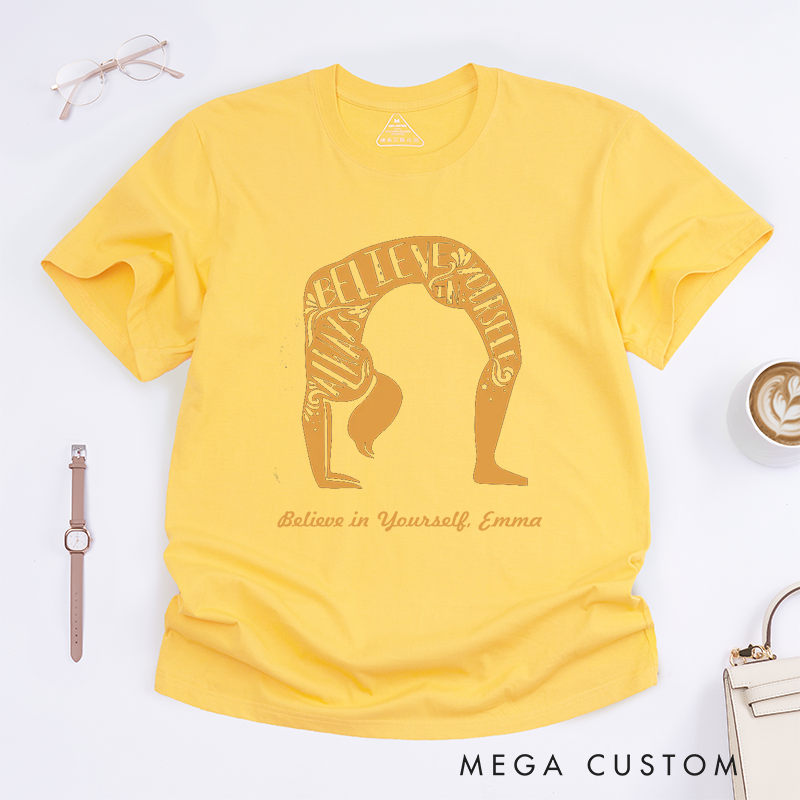 Personalized Yoga Pose T-Shirts Positive Energy T-Shirts Motivational Yoga T-Shirts Yoga Instructor Gift Ideas
