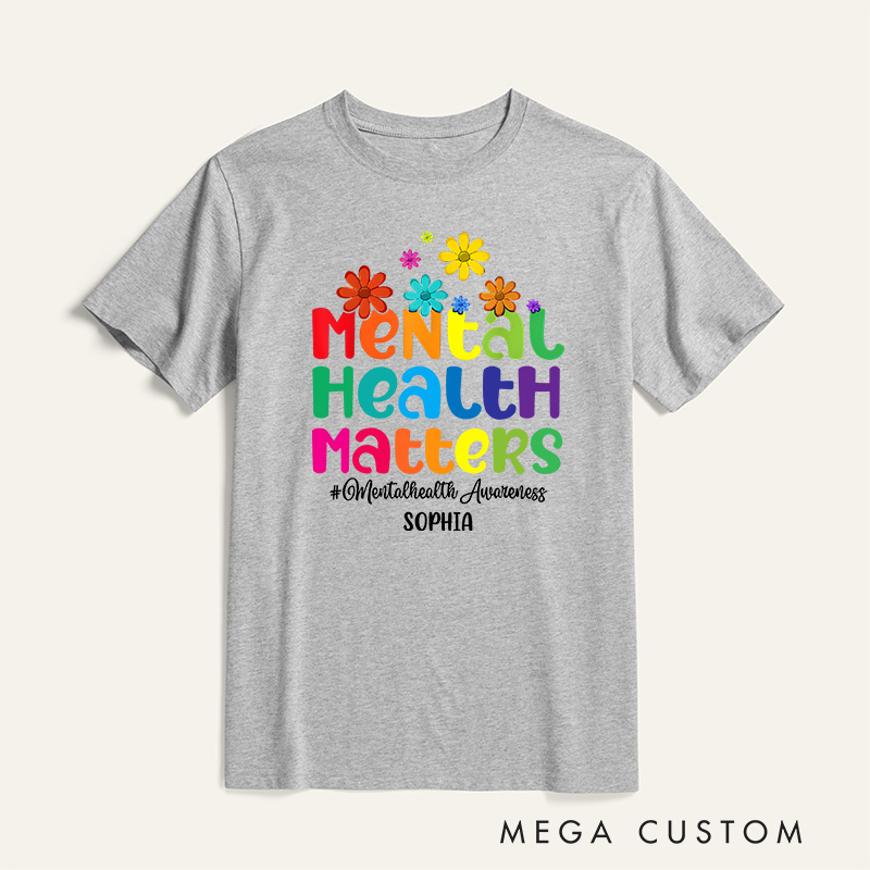 Personalized Mental Health Matters Cute Mental Health Awareness Warrior T-Shirt