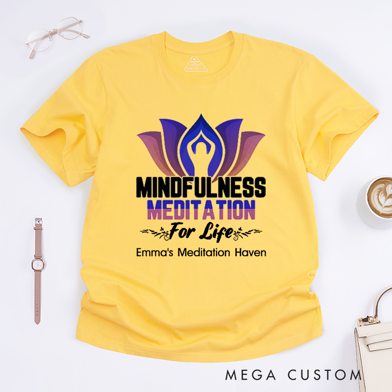 Personalized Mindfulness Meditation For Life T-Shirt Yoga Pose T-Shirt Yoga Mandala T-Shirt Lotu Yoga Pose T-Shirt