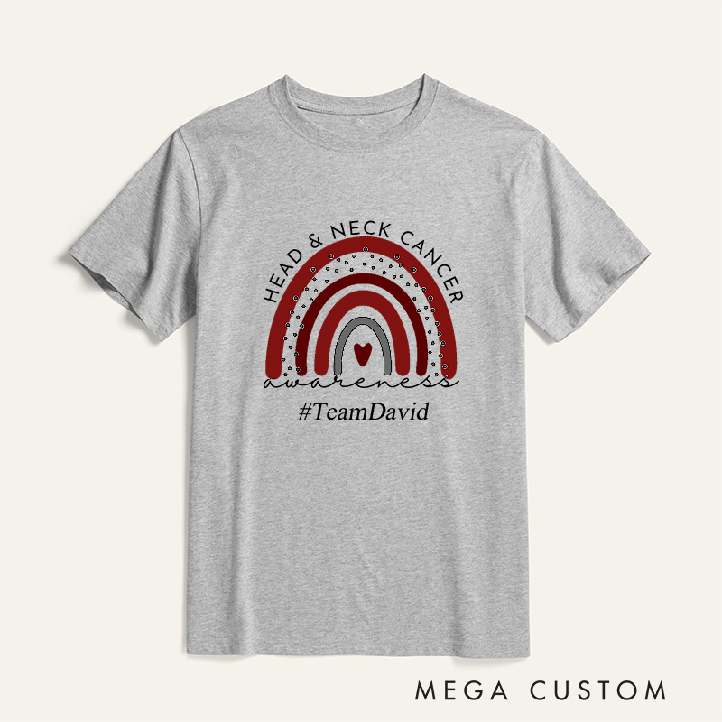 Personalized Head and Neck Cancer Awareness Survivor Support Warrior T-Shirt