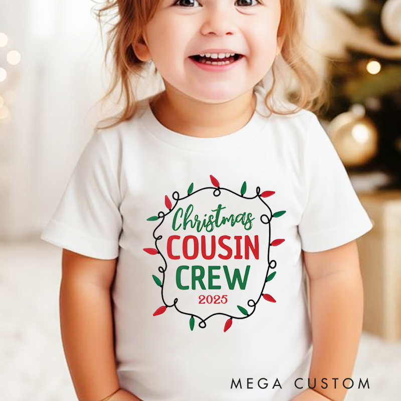Personalized Matching Christmas Cousin Crew T-Shirt Gift for Kids