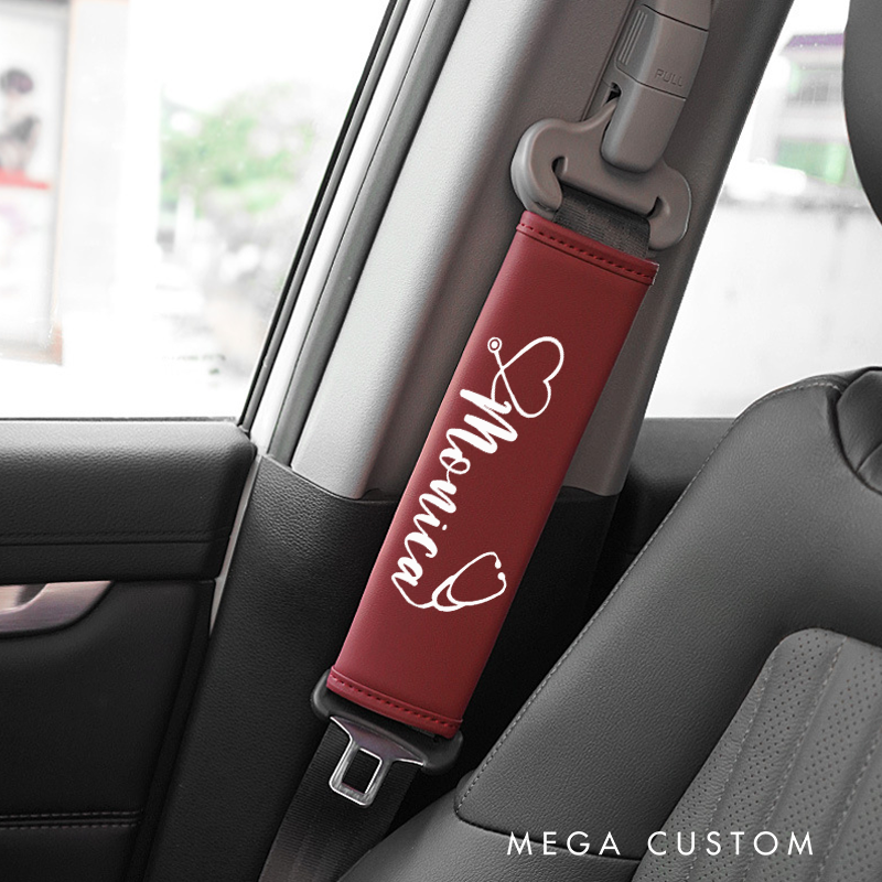 Personalized Nurse Seat Belt Cover Custom Name Car Seatbelt Cover Shoulder Seat Belt Gift