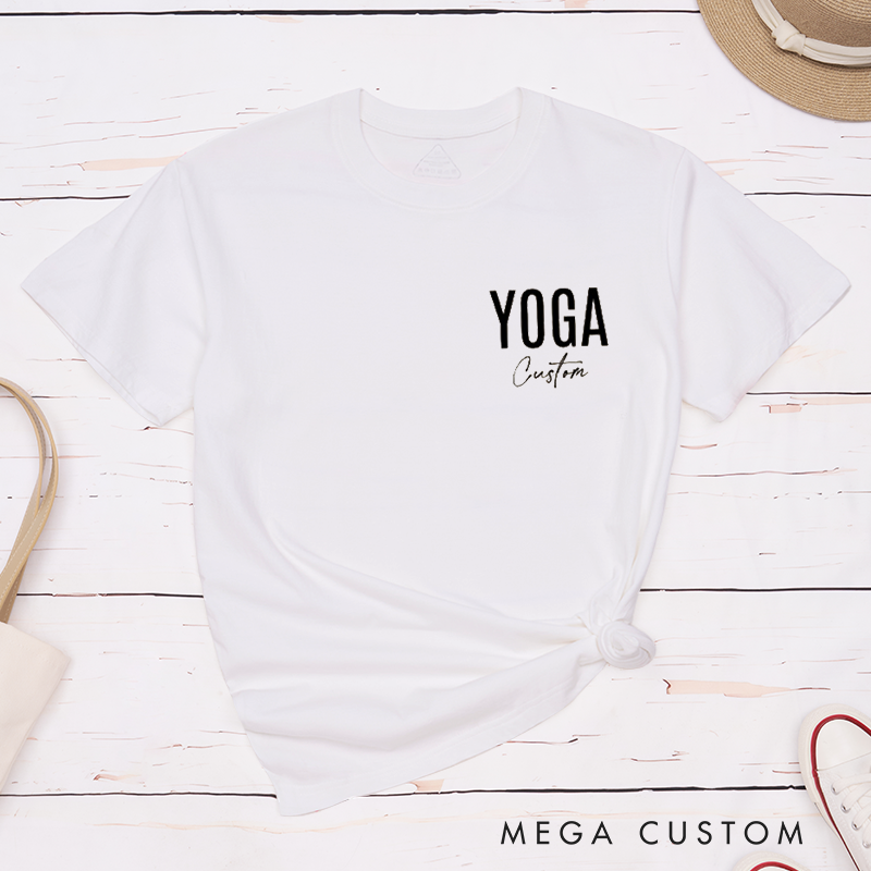 Personalized Yoga T-Shirt with Minimalist YOGA Design Perfect Gift for Yoga Lover and Daily Wear