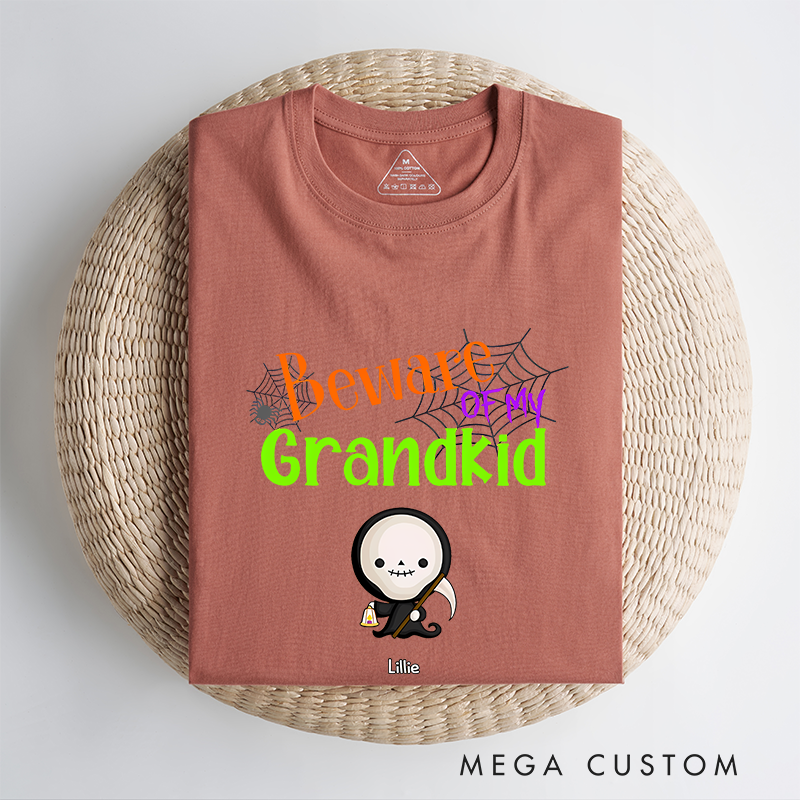 Personalized Beware of My Grandkids Halloween Classic T-Shirt Gift Ideas for Halloween