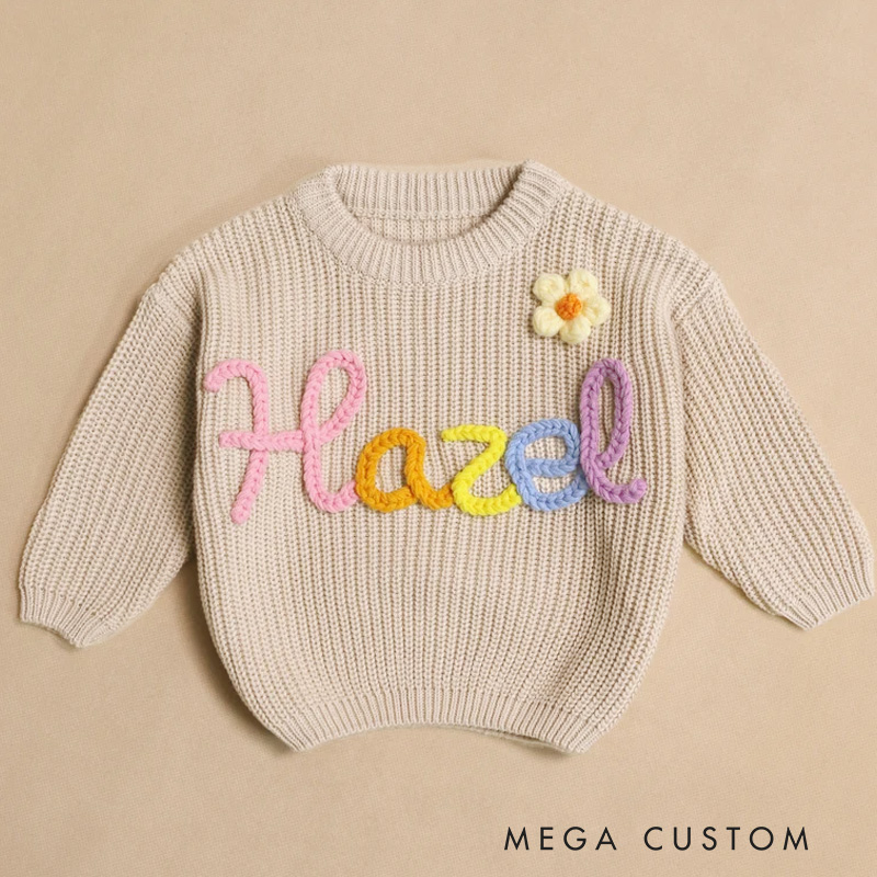 Personalized Embroidered Name Sweater Birthday Gifts Nursery Gifts