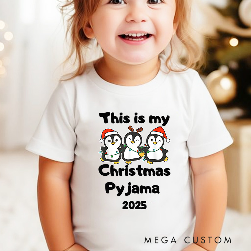 Personalized Christmas Pajama with Cute Characters Christmas Kids T-Shirt