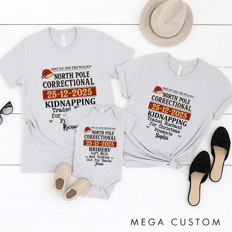 Personalized Magic Inspired North Pole Correctional Christmas Family Matching Shirts Group Shirts Movie Holiday Shirt