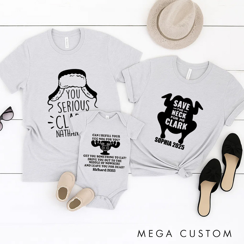 Personalized Classic Christmas Movie Inspired Funny Christmas Family Matching Shirts Group Shirts Movie Holiday Shirt