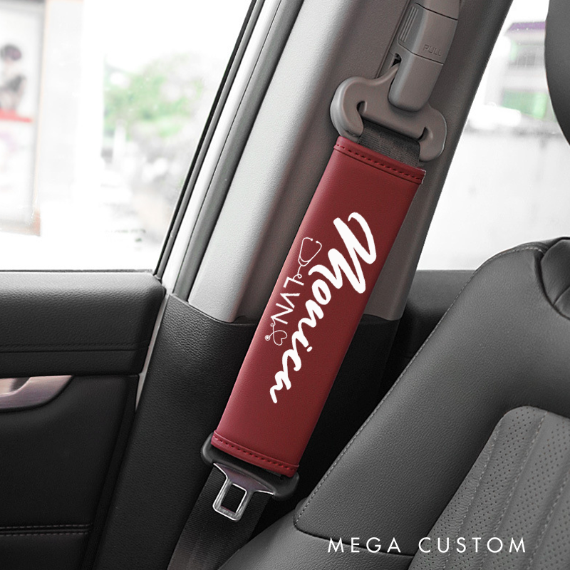 Personalized Nurse Seat Belt Cover Custom Name Car Seatbelt Cover Shoulder Seat Belt Gift