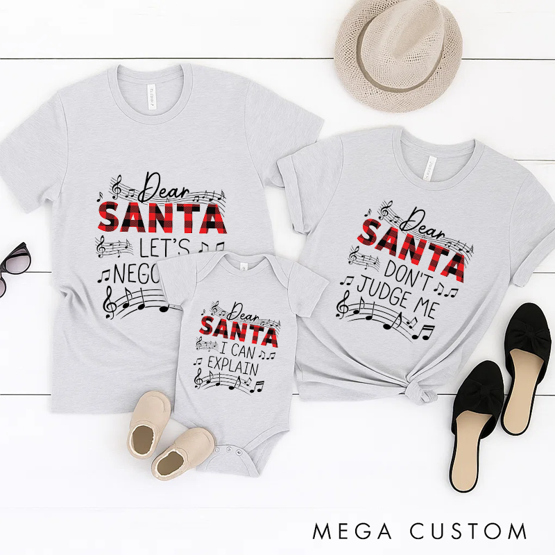 Personalized Family Matching Christmas Shirts Dear Santa Tee