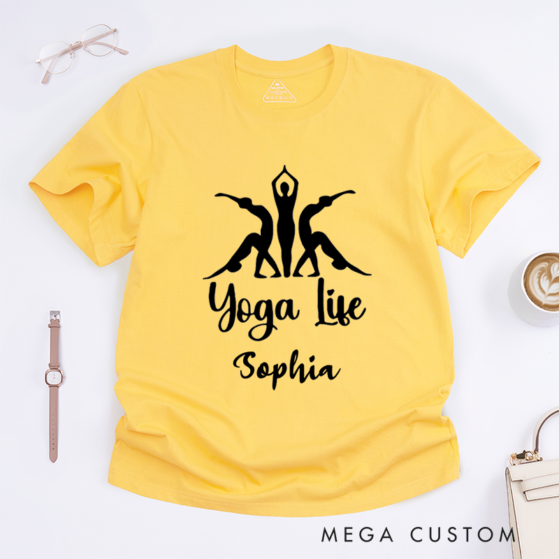 Personalized Yoga Life T-Shirt Yoga Lifestyle T-Shirt Yoga Poses T-Shirt Yoga Lover Gift Yoga Women T-Shirt Yoga Group T-Shirt