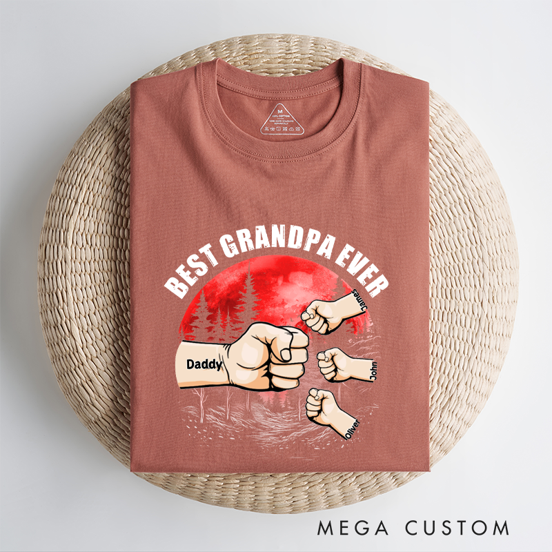 Personalized Best Papa Ever Fistbump Celebrating the Strength and Unity of Family Bonds Classic T-shirt