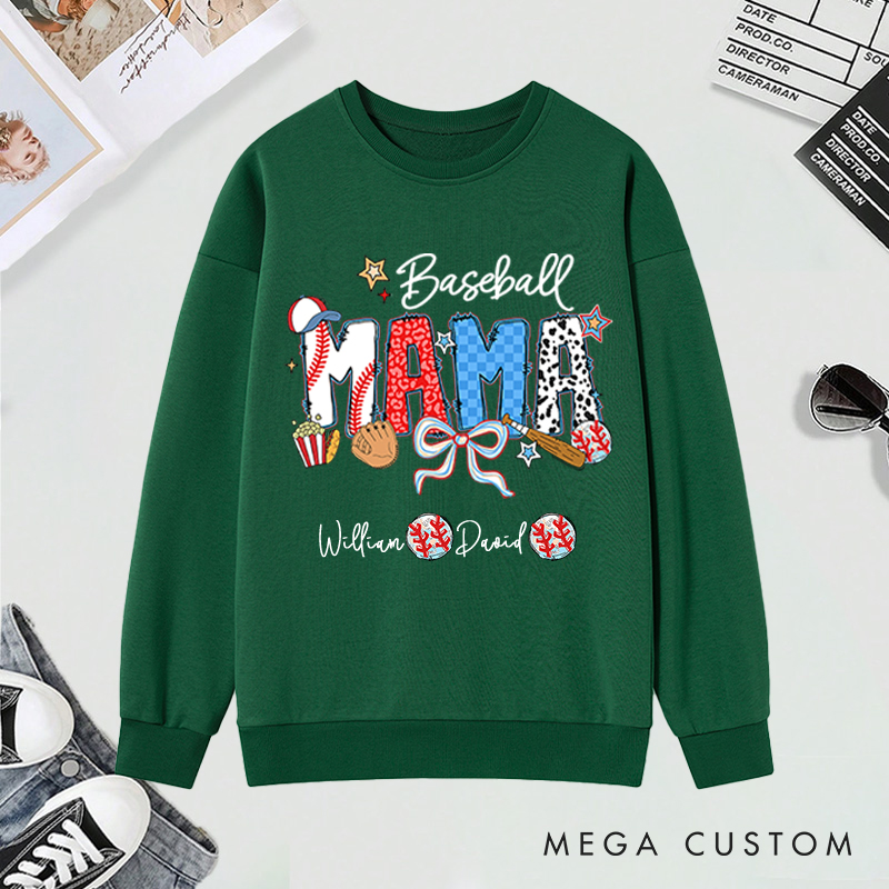 Personalized Baseball Sweatshirt with Custom Name and Design for Mom Nana and More