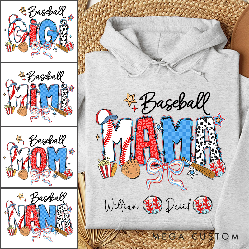 Personalized Baseball Hoodies with Custom Name and Design for Mom Nana and More