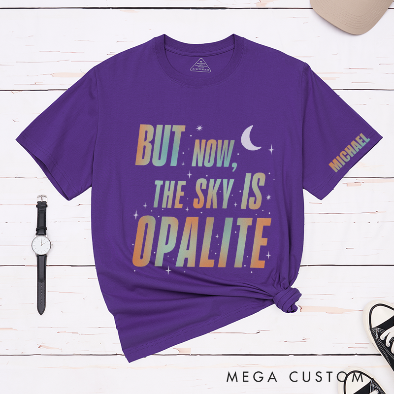 Personalized Name Opalite Showgirl Shirt but Now the Sky Is Opalite TS Inspired Graphic Tee Dancing Through the Lightning Strikes