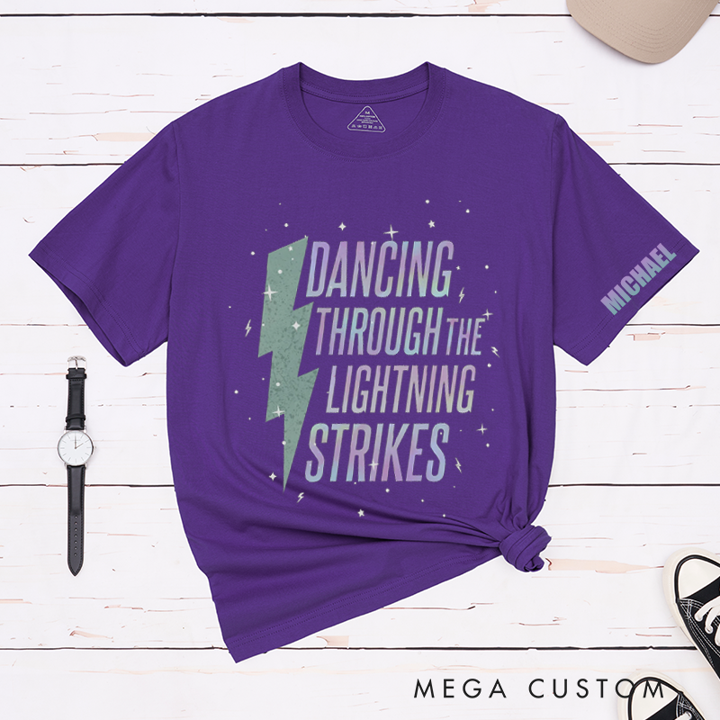 Personalized Name Opalite Showgirl Shirt Dancing Through the Lightning Strikes TS Inspired Graphic Tee Now the Sky Is Opalite
