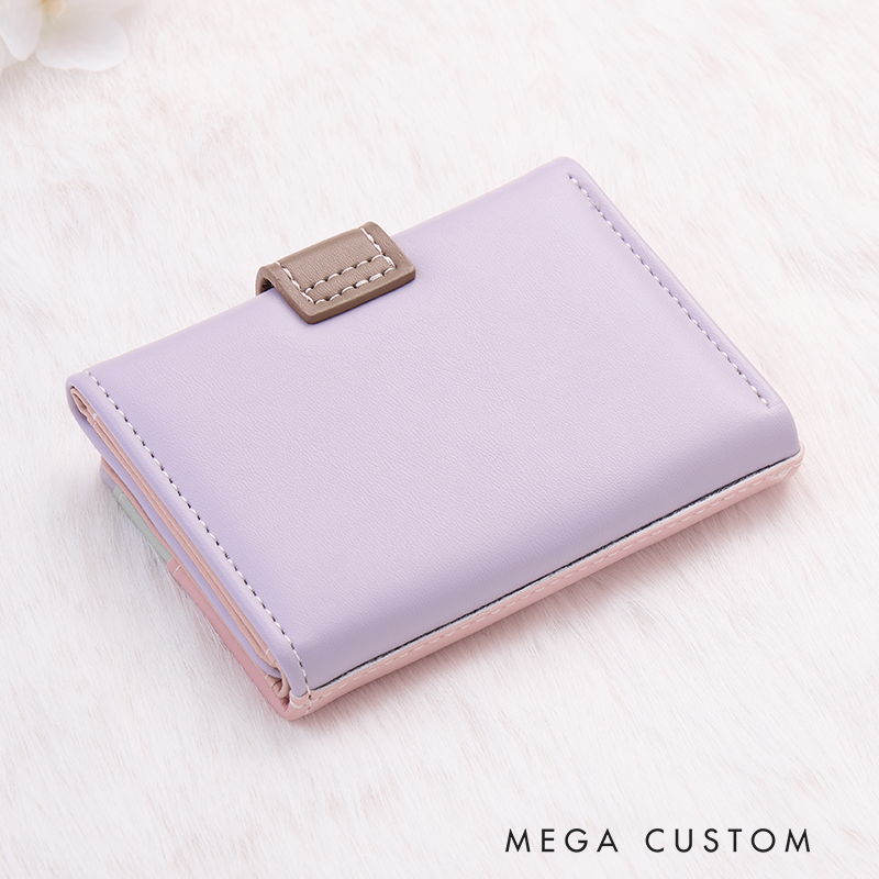 Personalized Leather Wallet for Girl Birth Flower Wallet for Her Trifold Wallet Zipper Wallet Purse Wallet Cute wallet Unique Gift for Her Birthday Gifts