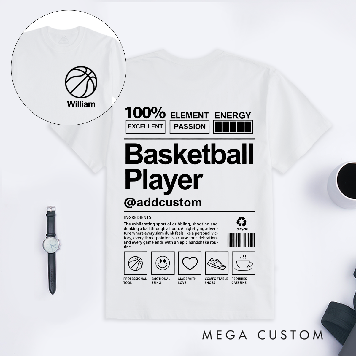 Personalized Soccer Basketball Volleyball and Baseball Player T-Shirt with Custom Name Fun and Unique Gift for Sports Fans