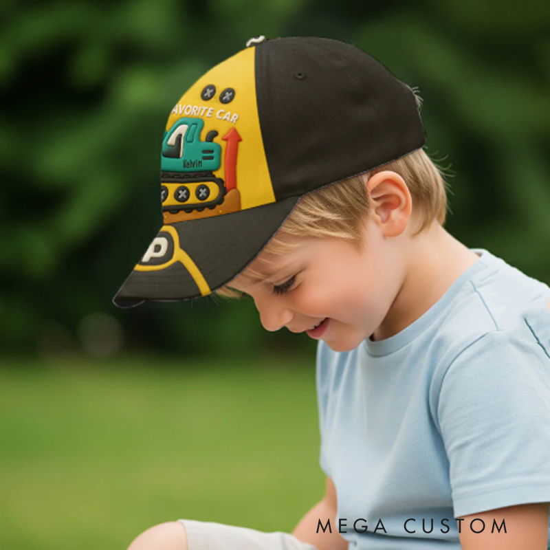 Personalized Cute Excavator Kid Classic Cap Children's Gift Birthday Gift Party Gifts