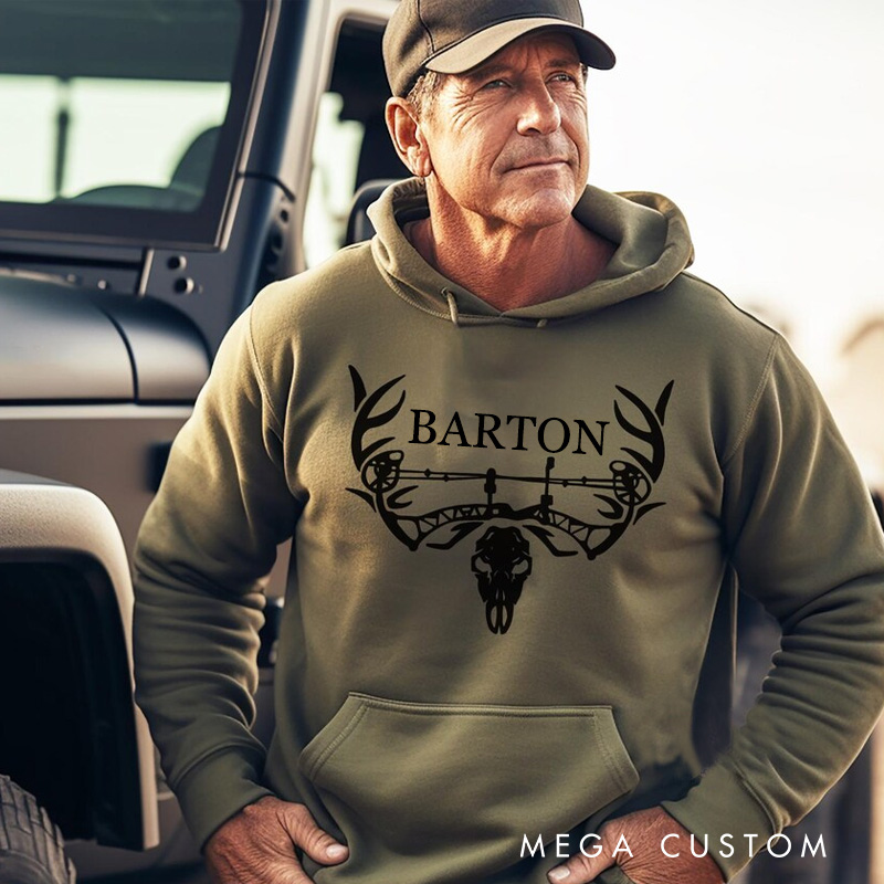 Personalized Bow Hunter Hoodie Hoodie Hunting Sweatshirt Archery Inspired Sweatshirt Outdoorsman Enthusiast Hoodie Gift for Hunting