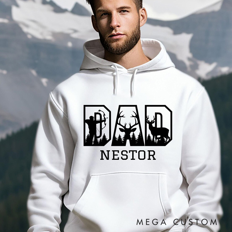 Personalized Hunting Dad Hoodie Sweatshirt Deer Hunting Dad Hoodie Outdoor Hunting Gifts for Dad Husband