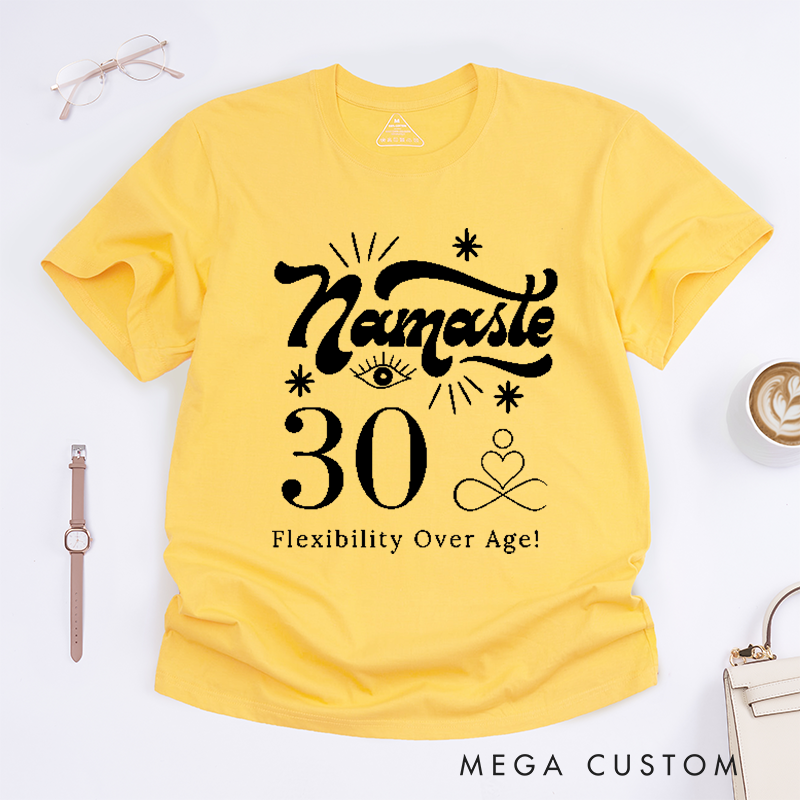 Personalized Namaste Yoga T-Shirt Custom Birthday Comfort Colors Tee Meditation Gift Spiritual Zen Top for Women