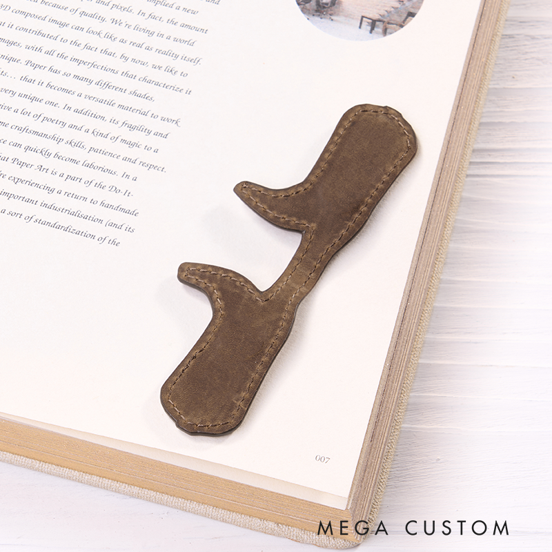 Personalized Leather Bookmark Boot Shaped Bookmark Custom Initials Engraved Page Marker Western-Themed Gift for Readers Unique Rustic Book Accessory  
