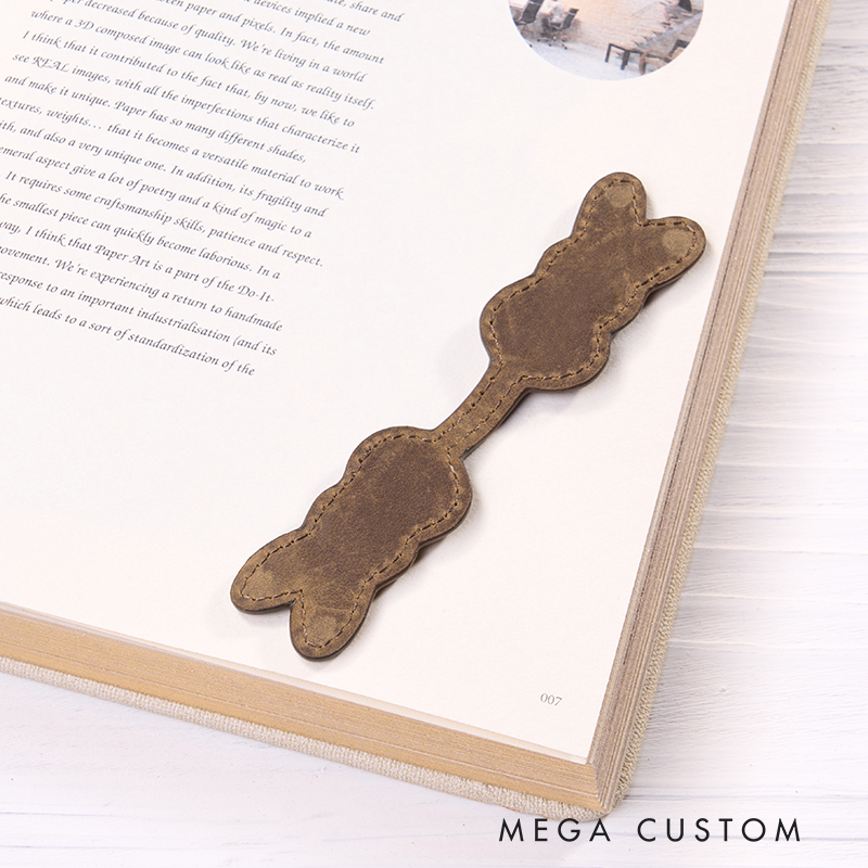 Personalized Leather Bookmark Bunny Shaped Bookmark Custom Name Engraved Page Marker Cute Gift for Readers and Animal Lovers Adorable Easter-Themed Book Accessory Easter Gifts 