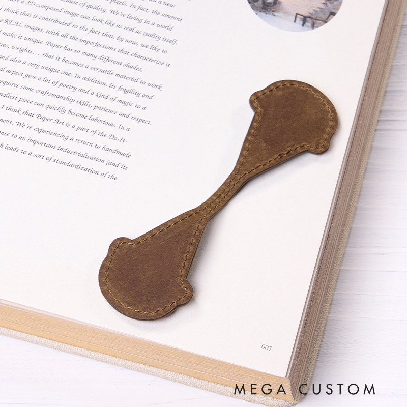 Personalized Leather Bookmark Ice Cream Shaped Bookmark Custom Name Engraved Page Marker Cute Gift for Readers Unique Handmade Leather Accessory Reading Essential